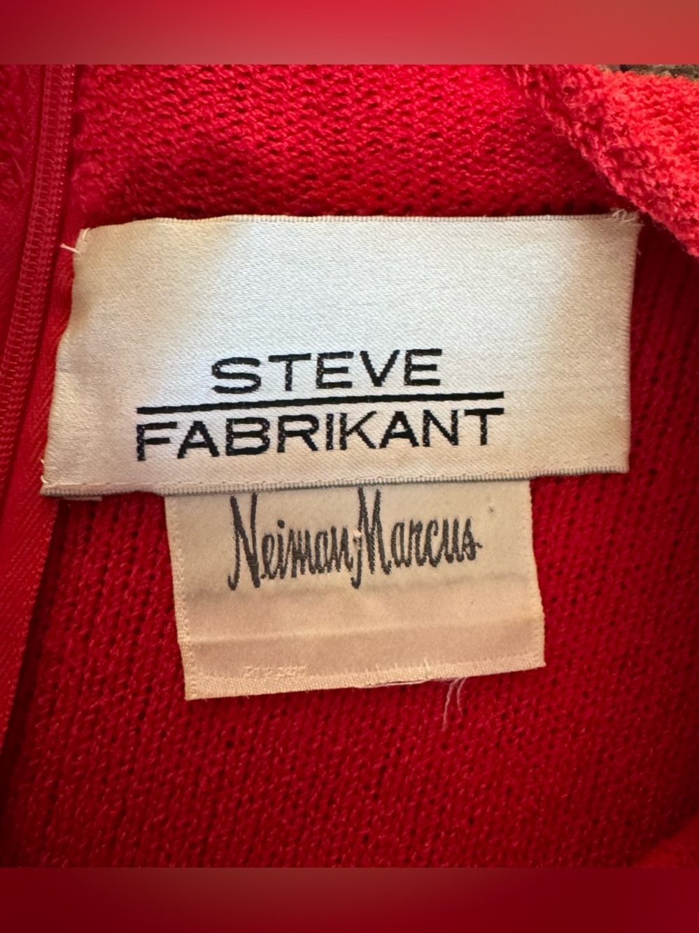Vintage Steve Fabrikant Santana Knit Red Dress Quiet Luxury Neiman Marcus - Picture 2 of 10